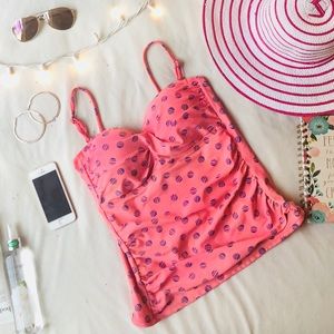 Pretty pink polka dot riches swim top